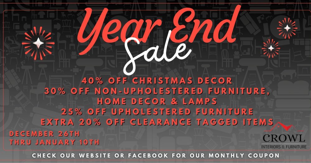 Year End Sale with up to 40% off